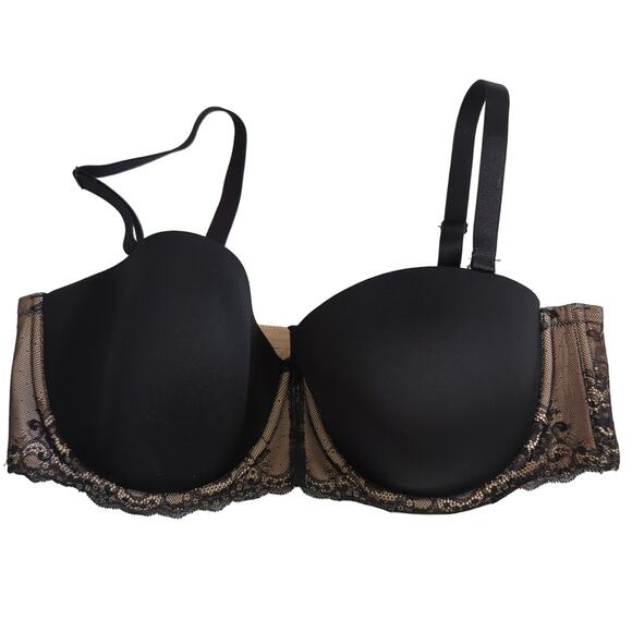 Torrid Curve Bra Womens 42DD Black Nude Lace Underwire Lightly Lined Sexy Grunge - Picture 1 of 4